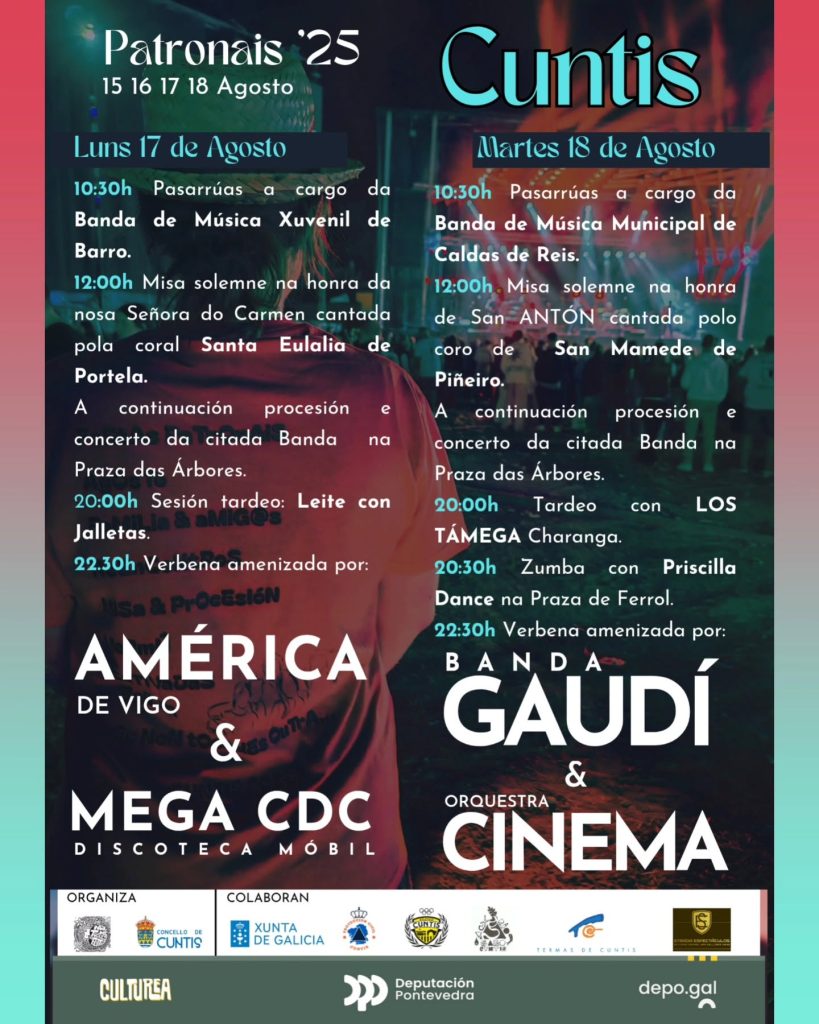 Programa de Cuntis 2026 para el 17 y 18 de agosto
