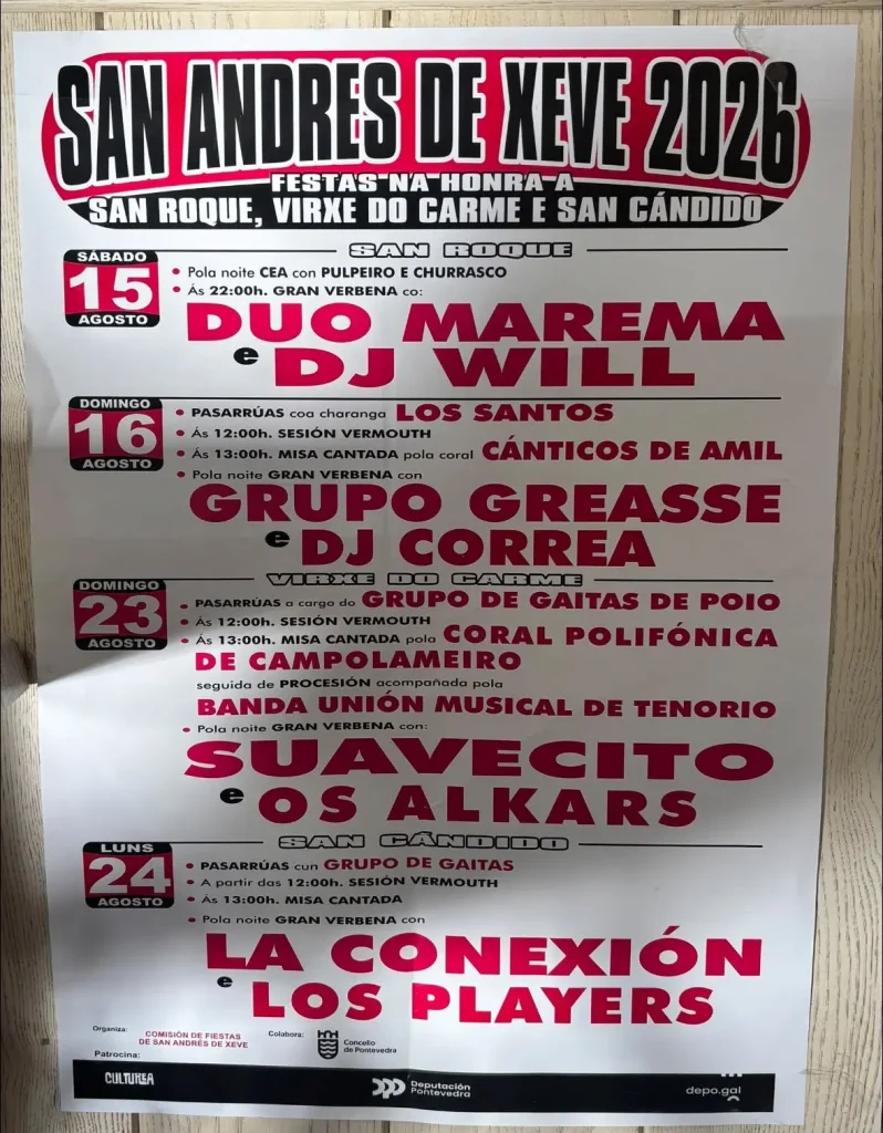 Programa de las Festas de San Andrés de Xeve 2026