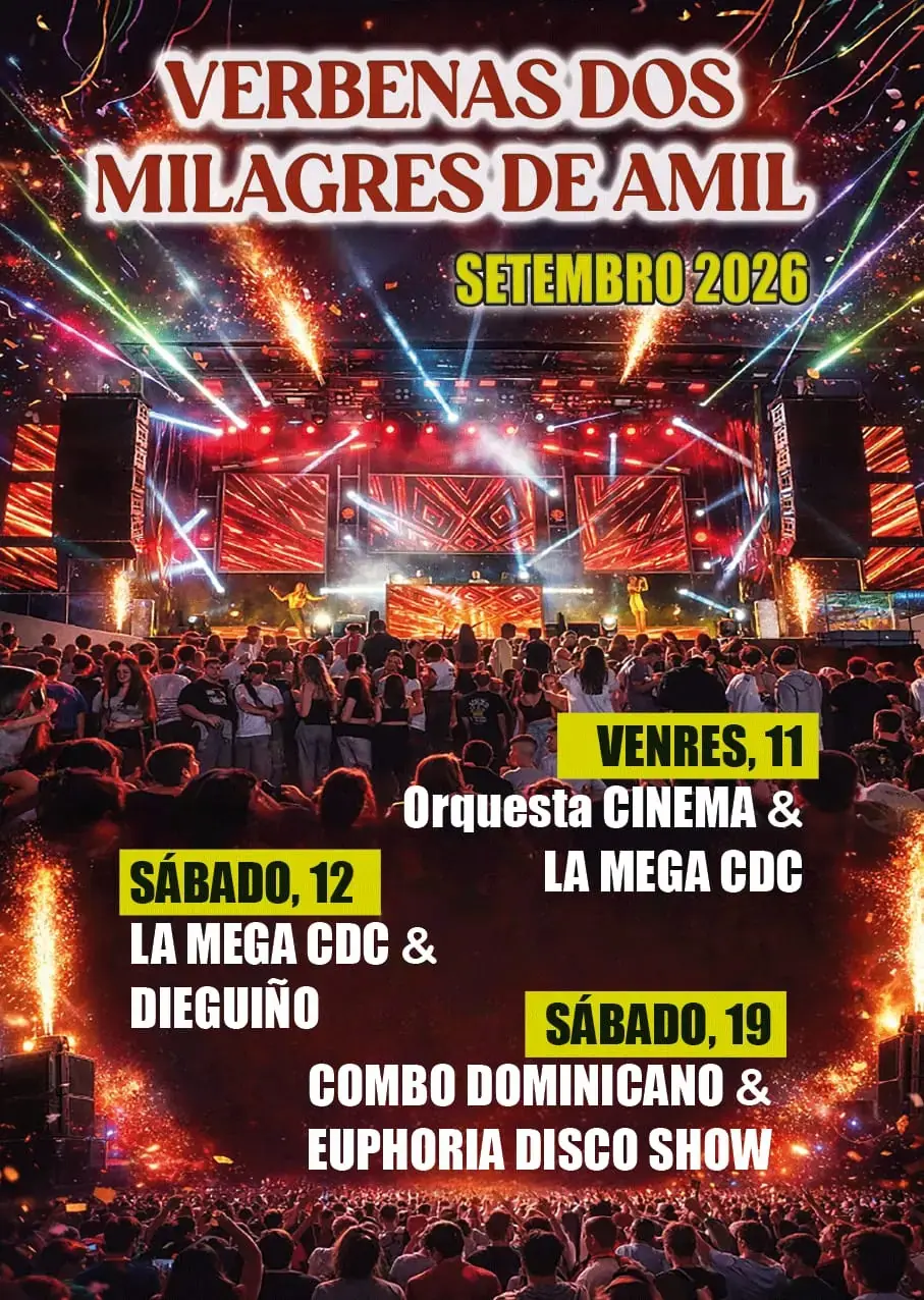 Cartel de las verbenas dos Milagres de Amil, setembro 2026
